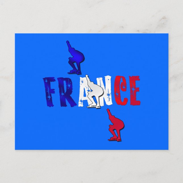 France speed skating skaters ice rink gifts postcard (Front)
