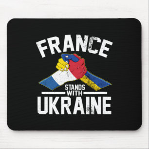 France Stands With Ukraine Ukrainian French Flag T Mouse Pad