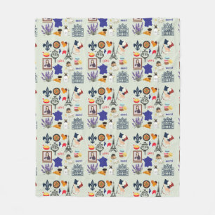France Symbols Fleece Blanket