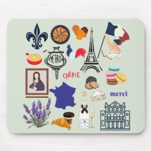 France Symbols Mouse Pad