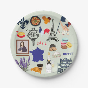 France Symbols Paper Plate