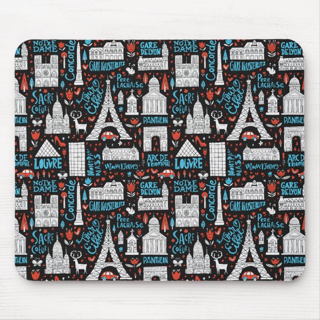 France | Symbols Pattern Mouse Pad (Front)