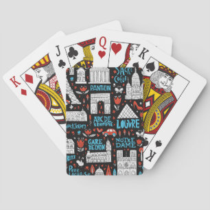 France Symbols Pattern Playing Cards