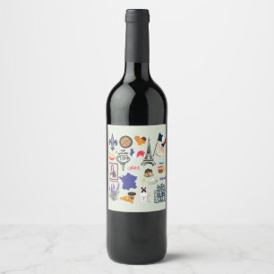 France Symbols Wine Label