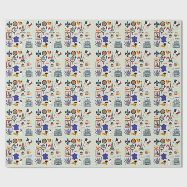 France Symbols Wrapping Paper (Seam)