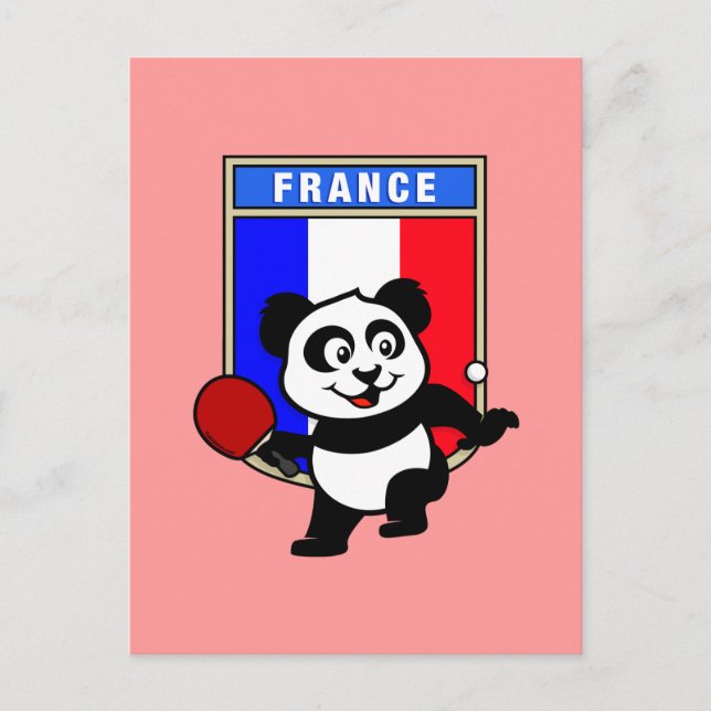 France Table Tennis Panda Postcard (Front)