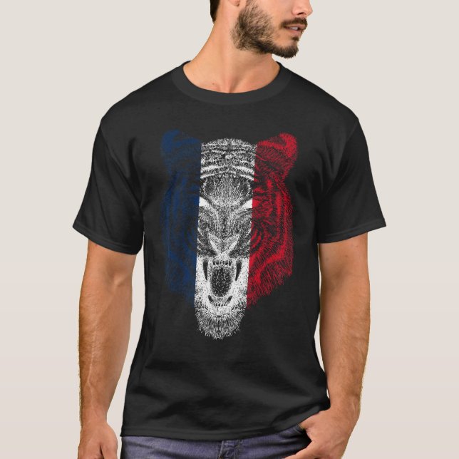 France Tiger French Tiger Flag T-Shirt (Front)