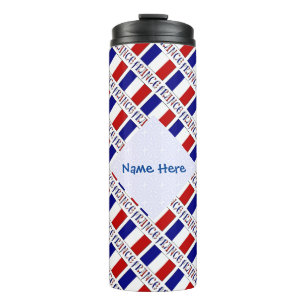 France Tiled Flag Personalised Thermal Tumbler
