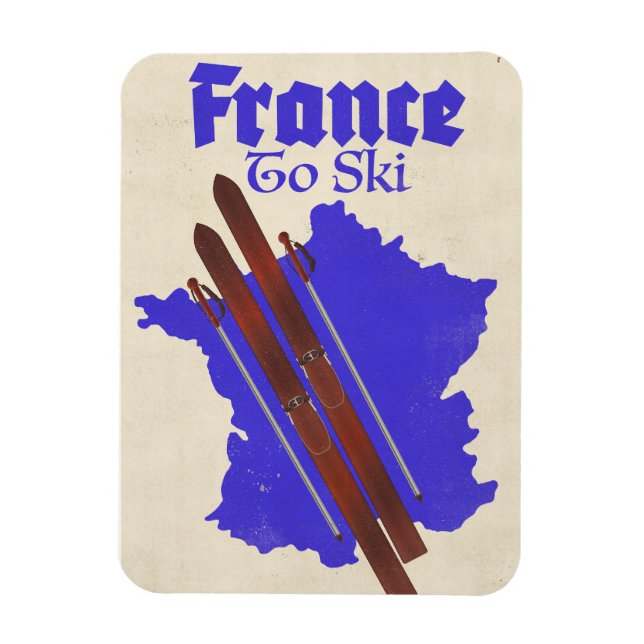 France To Ski Magnet (Vertical)