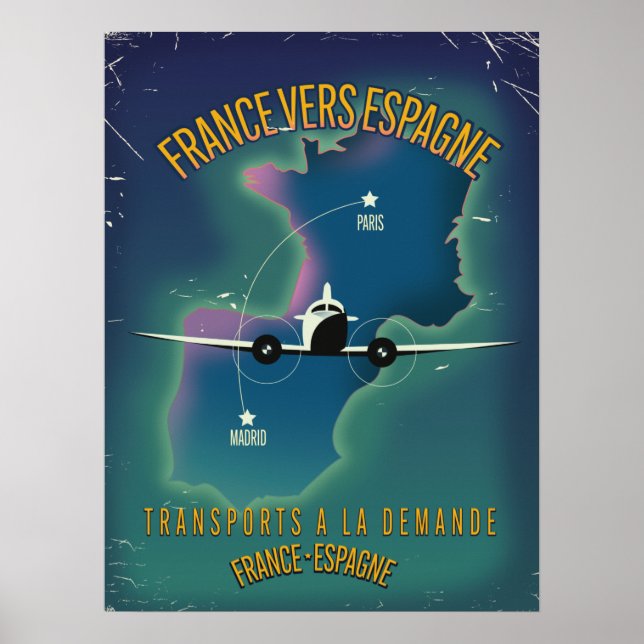 France To Spain vacation travel poster (Front)