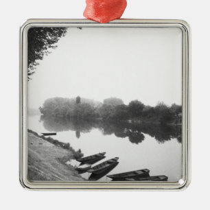 FRANCE, Touraine, The Loire: CHINON Boats along Metal Ornament