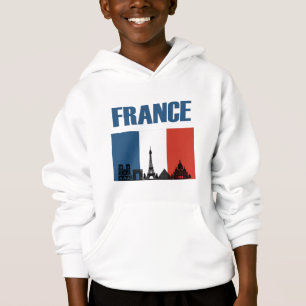 France Travel - Paris City Skyline French Flag