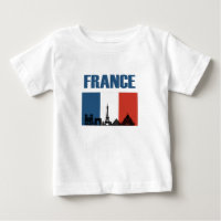 France Travel - Paris City Skyline French Flag