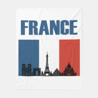 France Travel - Paris City Skyline French Flag