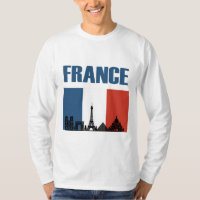 France Travel - Paris City Skyline French Flag