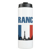 France Travel - Paris City Skyline French Flag