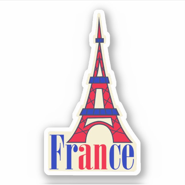 France Travel Vinyl Sticker (Front)