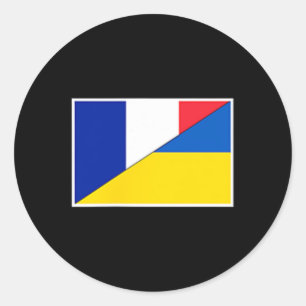 France Ukraine Flag French Ukrainian Support Citiz Classic Round Sticker