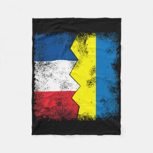 France Ukraine Flags Half Ukrainian French Roots P Fleece Blanket