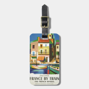 FRANCE Vintage Travel luggage tag