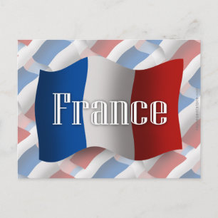 France Waving Flag Postcard
