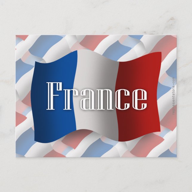 France Waving Flag Postcard (Front)