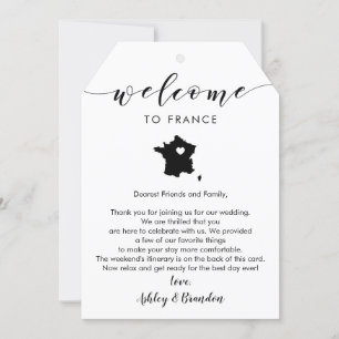 France Wedding Welcome Tag, Letter Itinerary