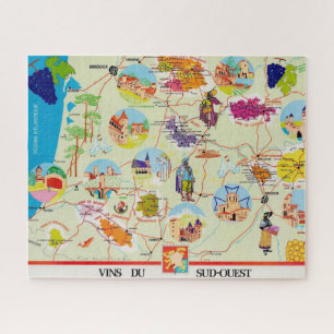 France Wine Map 16x20 Jigsaw Puzzle