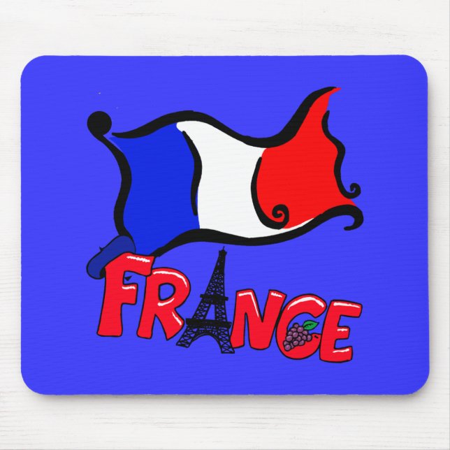 France with Flag Products Mouse Pad (Front)