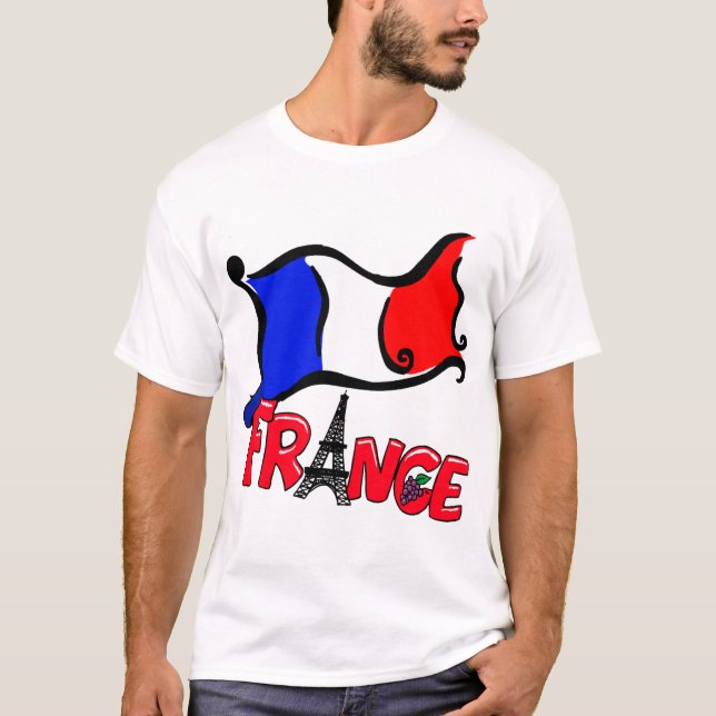 France with Flag Products T-Shirt (Front)