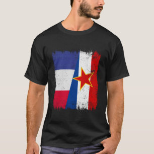 France Yugoslavia Half Flag French Yugoslavian Her T-Shirt