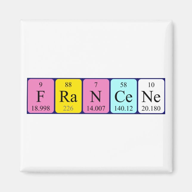 Francene periodic table name magnet (Front)