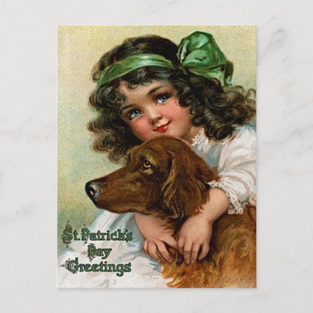 Frances Brundage: Girl with Dog Postcard (Front)