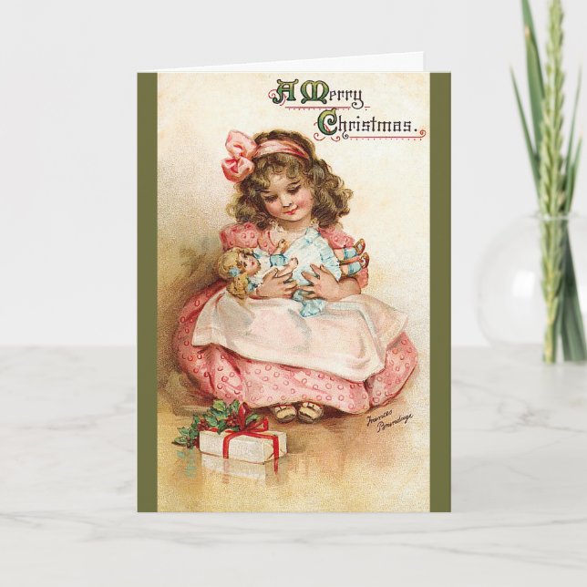 Frances Brundage - Girl with Doll Holiday Card (Front)