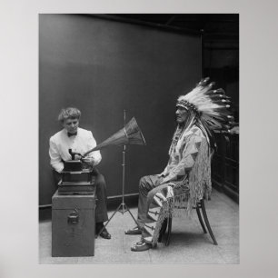 Frances Densmore Audio Recording Blackfoot Chief Poster