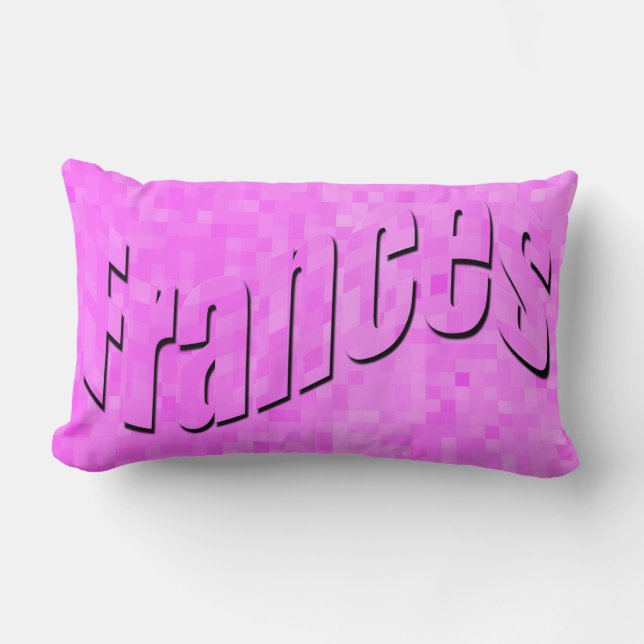 Frances Girls Name Logo On Pink Mosaic, Lumbar Cushion (Front)