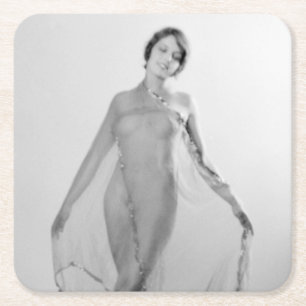 Francesca a Bella Ragazza, Beautiful italian Girl Square Paper Coaster