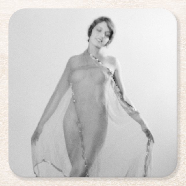 Francesca a Bella Ragazza, Beautiful italian Girl Square Paper Coaster (Front)