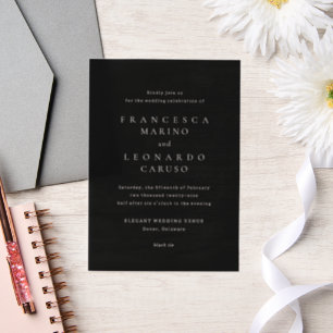 Francesca Black Classic Wedding Vellum Invitations