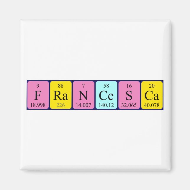 Francesca periodic table name magnet (Front)