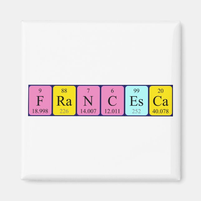 Francesca periodic table name magnet (Front)