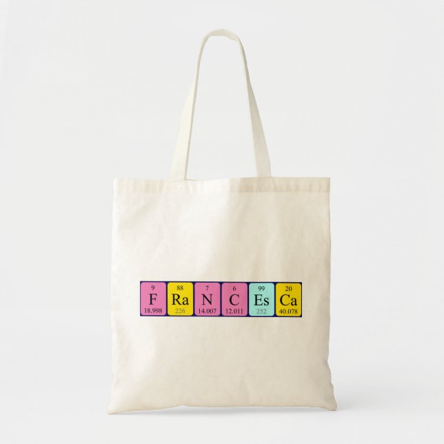 Francesca periodic table name tote bag (Front)