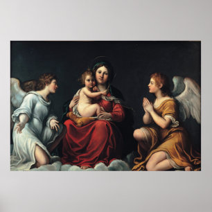 Francesco Albani - Madonna with Child and Angels Poster