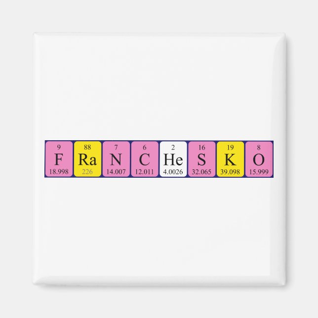Franchesko periodic table name magnet (Front)