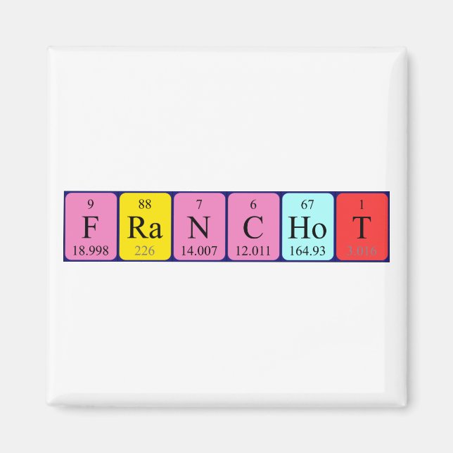 Franchot periodic table name magnet (Front)