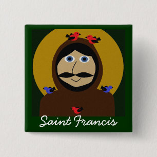Francis and the Birds 15 Cm Square Badge