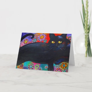 Francis Loves Flowers Cat Birthday Greeting Card