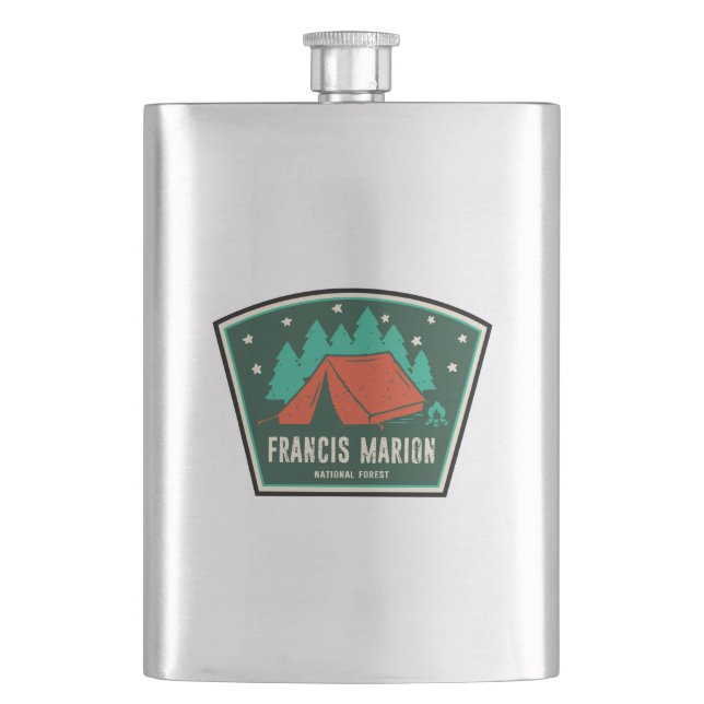 Francis Marion National Forest Camping Hip Flask (Front)