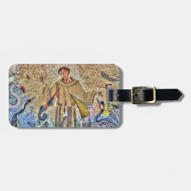 Francis Of Assisi Mosaic Luggage Tag (Front Horizontal)