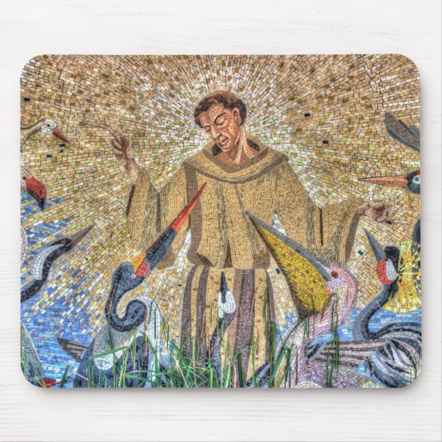 Francis Of Assisi Mosaic Mouse Pad (Front)